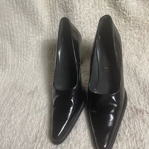 Giraudon New York leather Black Patent Pointed-Toe Women's Pumps EUR SZ39.5
